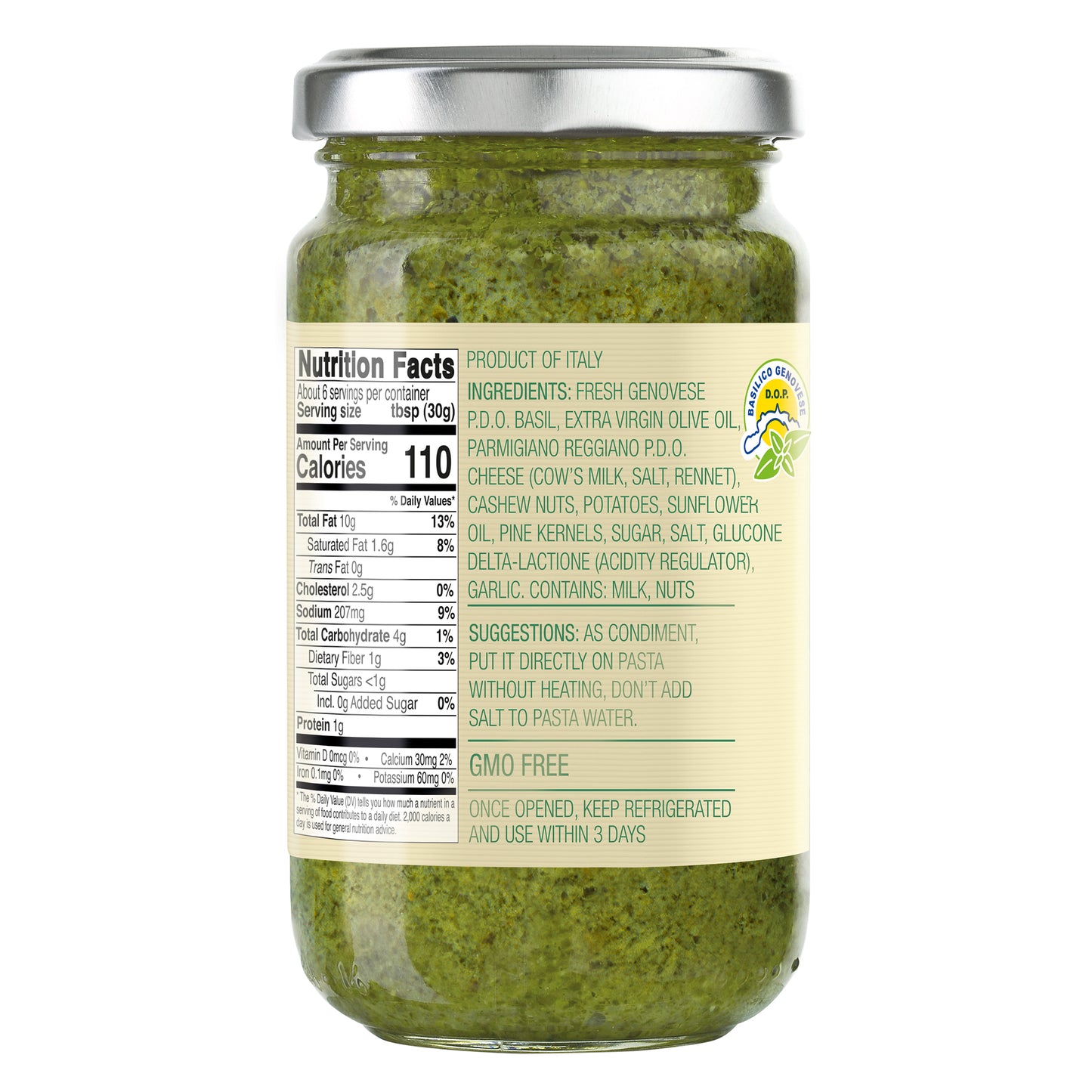 Basil Pesto with Cheese and EVOO, 6.7 oz